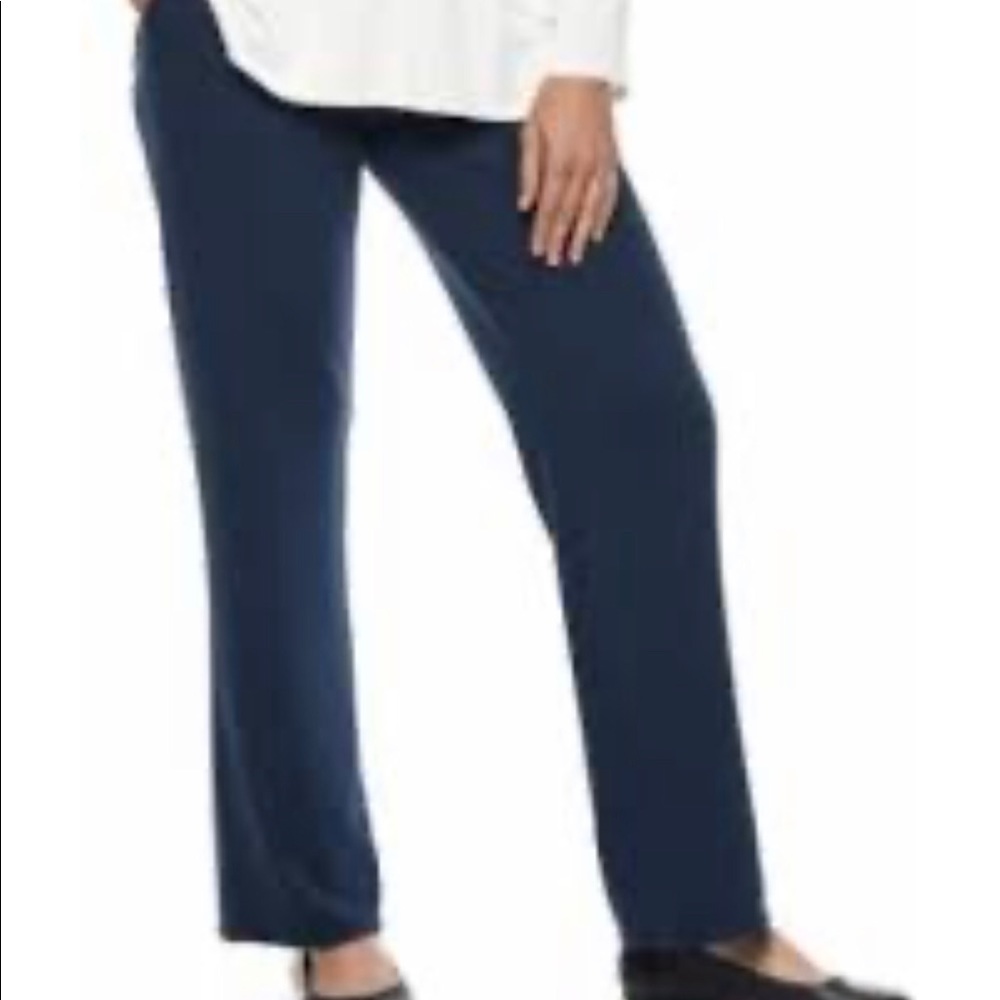 Casual Work Tummy Control Pants Blue Small